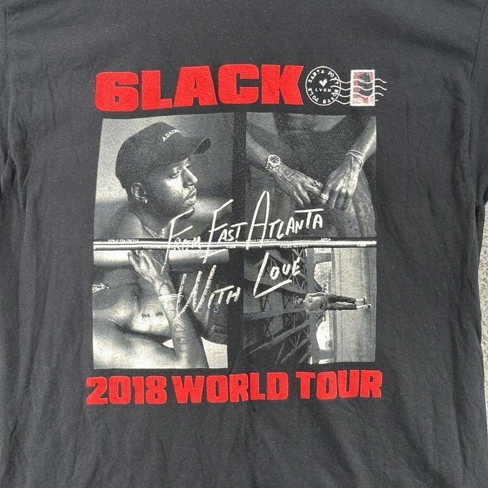 6LACK From East Atlanta With Love 2018 World Tour Graphic T-Shirt Black Mens M - Picture 2 of 4